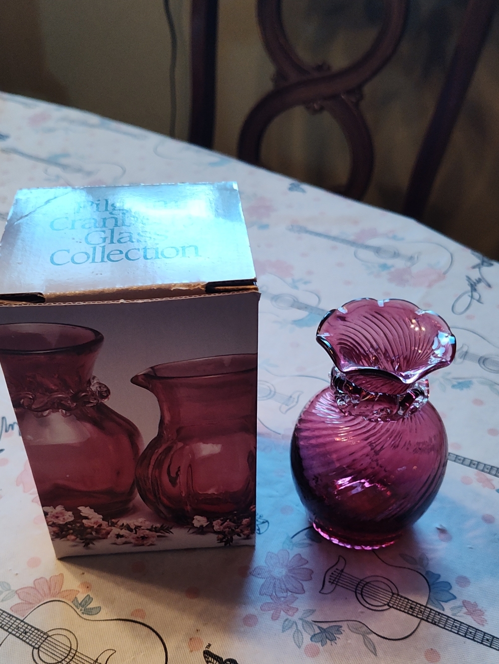 Vintage Pilgrim Cranberry Glass Vase